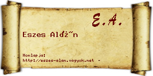 Eszes Alán névjegykártya